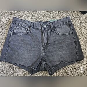 Women's Black Denim Shorts, Wild FABLE. Easy Rigid Denium In The Front  Stretch